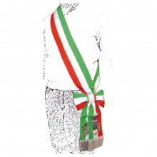 Fascia da sindaco lusso con ricamo stemma comunale e logo della Repubblica